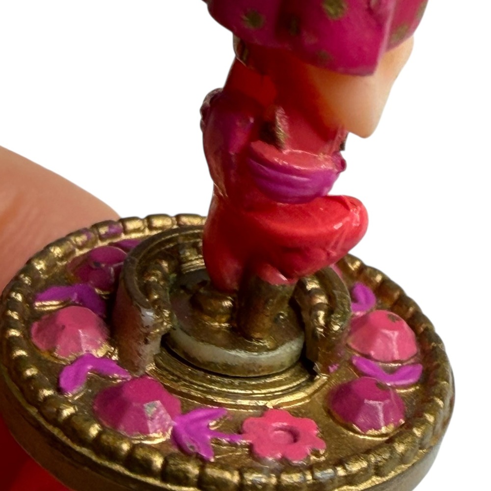 BLUEBIRD POLLY POCKET 1992 Rose Princess Genie Ring Pink‎ Gold Spinning Toy - Picture 8 of 8